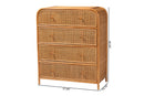 Rapha Natural Rattan 4-Drawer Storage Cabinet Baxton