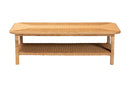 Samwell Bohemian Light Honey Braided Rattan Coffee Table Baxton