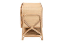 Salma Bohemian Natural Rattan 2-Door Storage Cabinet Baxton