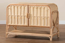 Salma Bohemian Natural Rattan 2-Door Storage Cabinet Baxton