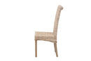 Kaija Bohemian Gray Natural Kubu Rattan and Mango Wood Dining Chair Baxton