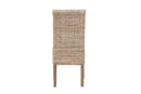 Kaija Bohemian Gray Natural Kubu Rattan and Mango Wood Dining Chair Baxton