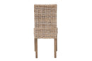Elena Bohemian Gray Kubu Rattan and Mango Wood Dining Chair Baxton