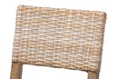 Gretchen Bohemian Gray Kubu Rattan and Mahogany Wood Dining Chair Baxton