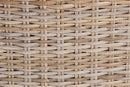 Gretchen Bohemian Gray Kubu Rattan and Mahogany Wood Dining Chair Baxton