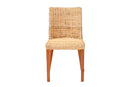 Coolidge Bohemian Light Honey Kubu Rattan and Mahogany Wood Dining Chair Baxton