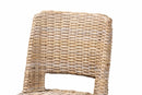 Mallory Gray Kubu Rattan and Mahogany Wood Bar Stool Baxton