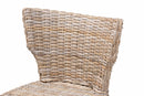 Audrey Gray Kubu Rattan and Mahogany Wood Counter Stool Baxton