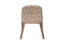 Ballerina Bohemian Gray Kubu Rattan and Mahogany Wood Dining Chair Baxton