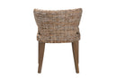 Colemar Bohemian Gray Natural Kubu Rattan and Mahogany Wood Dining Chair Baxton