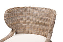 Colemar Bohemian Gray Natural Kubu Rattan and Mahogany Wood Dining Chair Baxton