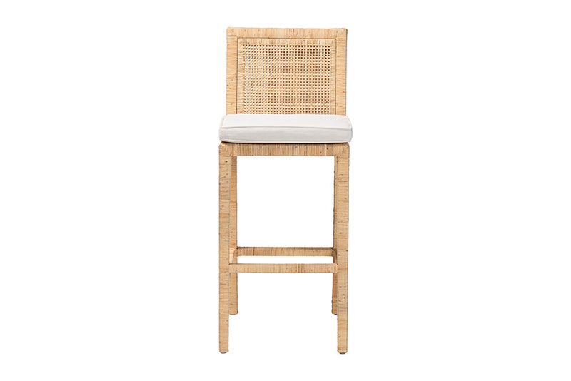 Lumines Bohemian Natural Rattan Bar Stool Baxton