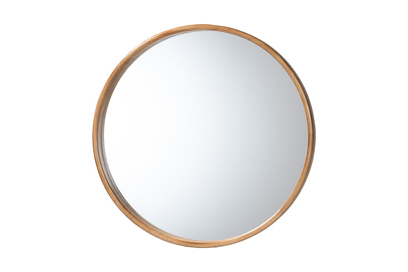 Karine Japandi Natural Round Accent Wall Mirror