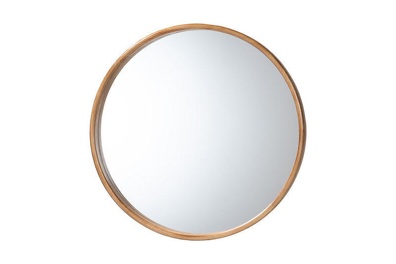 Karine Japandi Natural Round Accent Wall Mirror Baxton