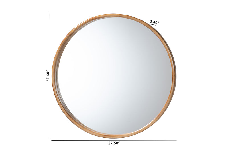 Karine Japandi Natural Round Accent Wall Mirror