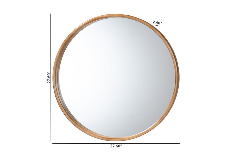 Karine Japandi Natural Round Accent Wall Mirror Baxton