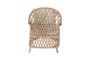 Baptiste Bohemian Ivory Braided Rattan Arm Chair Baxton