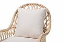 Baptiste Bohemian Ivory Braided Rattan Arm Chair Baxton