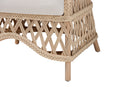 Baptiste Bohemian Ivory Braided Rattan Arm Chair Baxton