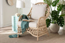 Baptiste Bohemian Ivory Braided Rattan Arm Chair Baxton