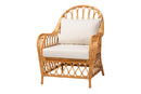 Gavino Bohemian Light Honey Rattan Arm Chair Baxton