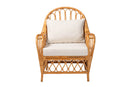Gavino Bohemian Light Honey Rattan Arm Chair Baxton