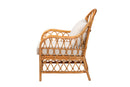 Gavino Bohemian Light Honey Rattan Arm Chair Baxton