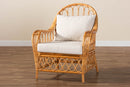 Gavino Bohemian Light Honey Rattan Arm Chair Baxton