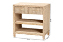 Prunella Japandi Sun Bleached Rattan 2-Drawer Console Table Baxton