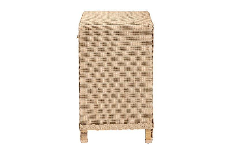 Prunella Japandi Sun Bleached Rattan 2-Drawer Console Table