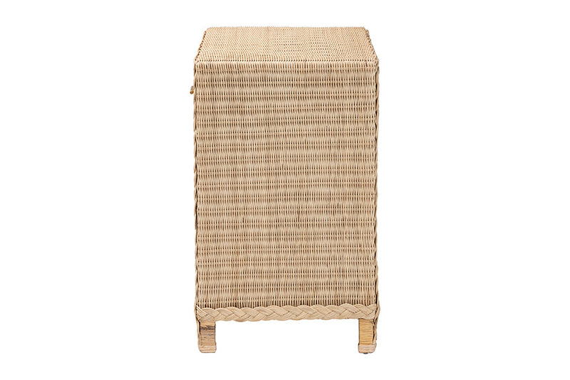 Prunella Japandi Sun Bleached Rattan 2-Drawer Console Table Baxton