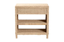 Prunella Japandi Sun Bleached Rattan 2-Drawer Console Table Baxton