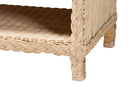 Prunella Japandi Sun Bleached Rattan 2-Drawer Console Table Baxton