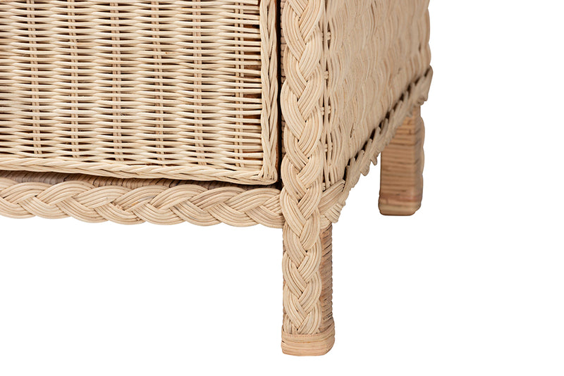 Prunella Japandi Sun-Bleached Braided Rattan 6-Drawer Dresser