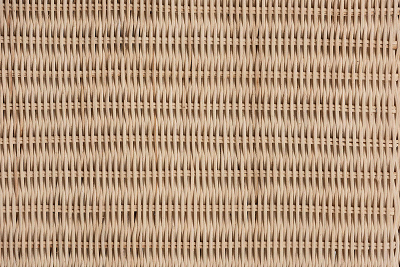 Prunella Japandi Sun-Bleached Braided Rattan 6-Drawer Dresser Baxton