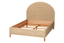Prunella Japandi Sun-Bleached Braided Rattan Queen Size Bed Baxton
