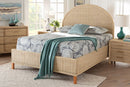 Prunella Japandi Sun-Bleached Braided Rattan Queen Size Bed Baxton