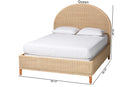 Prunella Japandi Sun-Bleached Braided Rattan Queen Size Bed Baxton
