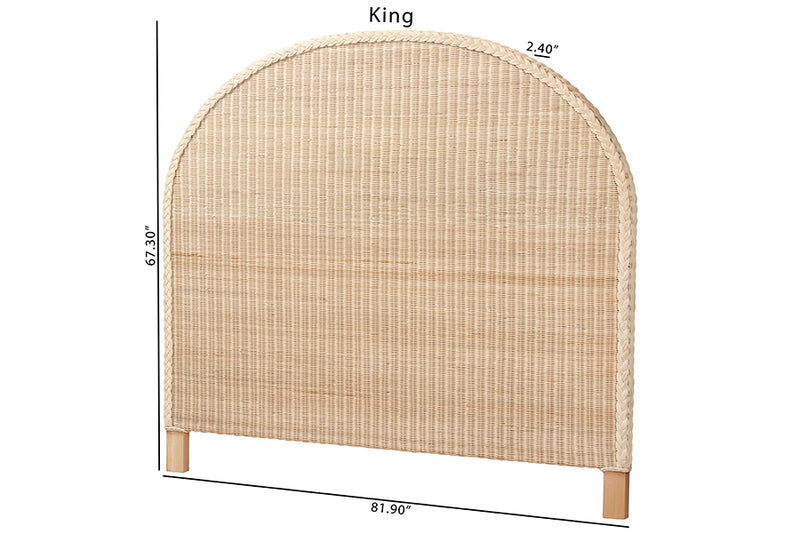 Prunella Japandi Sun Bleached Rattan Queen Size Standalone Headboard