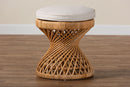Aurelia Bohemian Light Honey Rattan Footstool Baxton