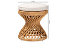 Aurelia Bohemian Light Honey Rattan Footstool Baxton