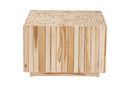 Mendel Bohemian Natural Teak Wood Coffee Table w/Unique Repurposed Wood Logs Baxton