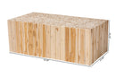 Jude Bohemian Natural Teak Wood Coffee Table w/Unique Repurposed Wood Logs Baxton