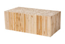 Jude Bohemian Natural Teak Wood Coffee Table w/Unique Repurposed Wood Logs Baxton