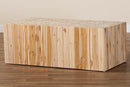 Jude Bohemian Natural Teak Wood Coffee Table w/Unique Repurposed Wood Logs Baxton