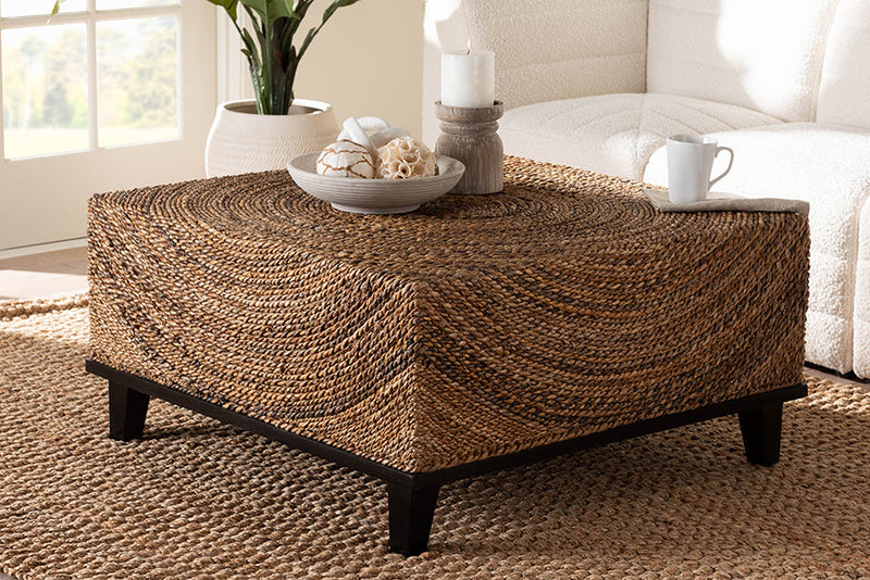 Niko Bohemian Natural Seagrass Coffee Table Baxton