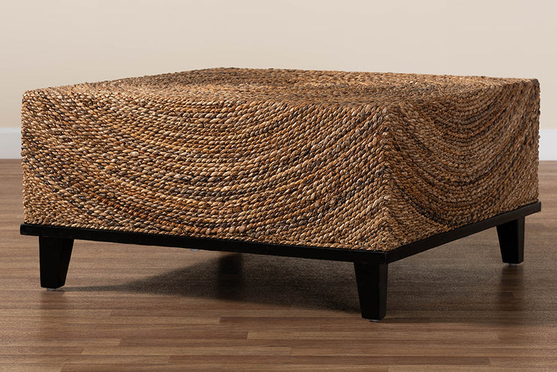 Niko Bohemian Natural Seagrass Coffee Table Baxton