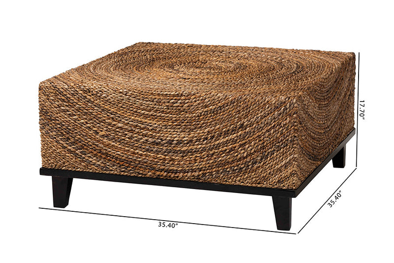 Niko Bohemian Natural Seagrass Coffee Table Baxton