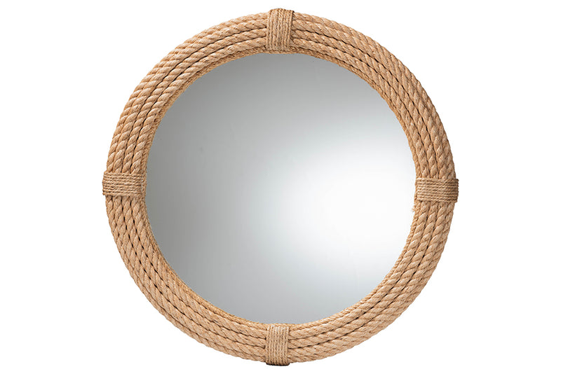 Uriel Bohemian Woven Rope Accent Wall Mirror