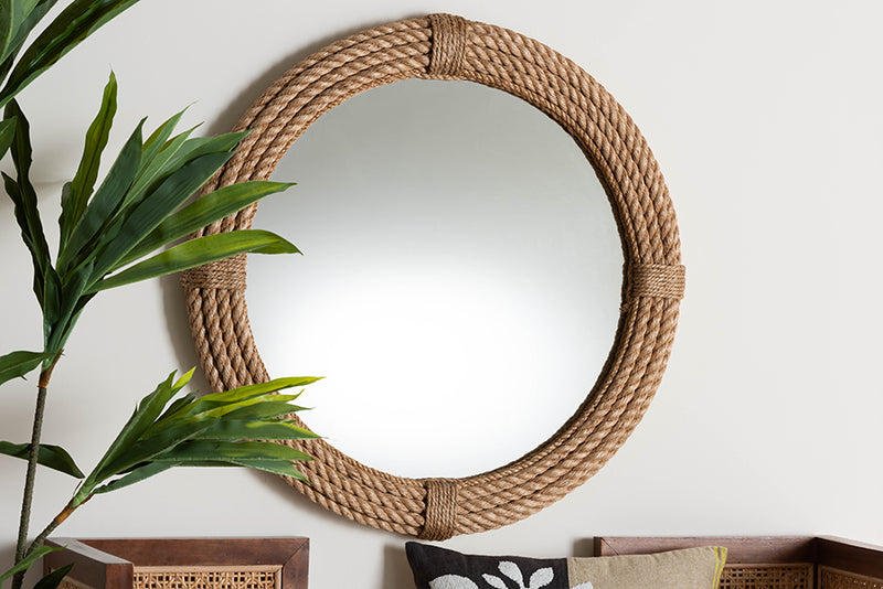 Uriel Bohemian Woven Rope Accent Wall Mirror